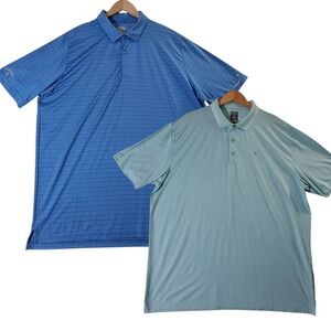 Callaway Opti•Dri Striped Polo Shirt Bundle Men's 2XL Blue Golf Performance